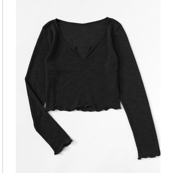 NEW | Lettuce Hem waffle cropped top - Picture 2 of 5